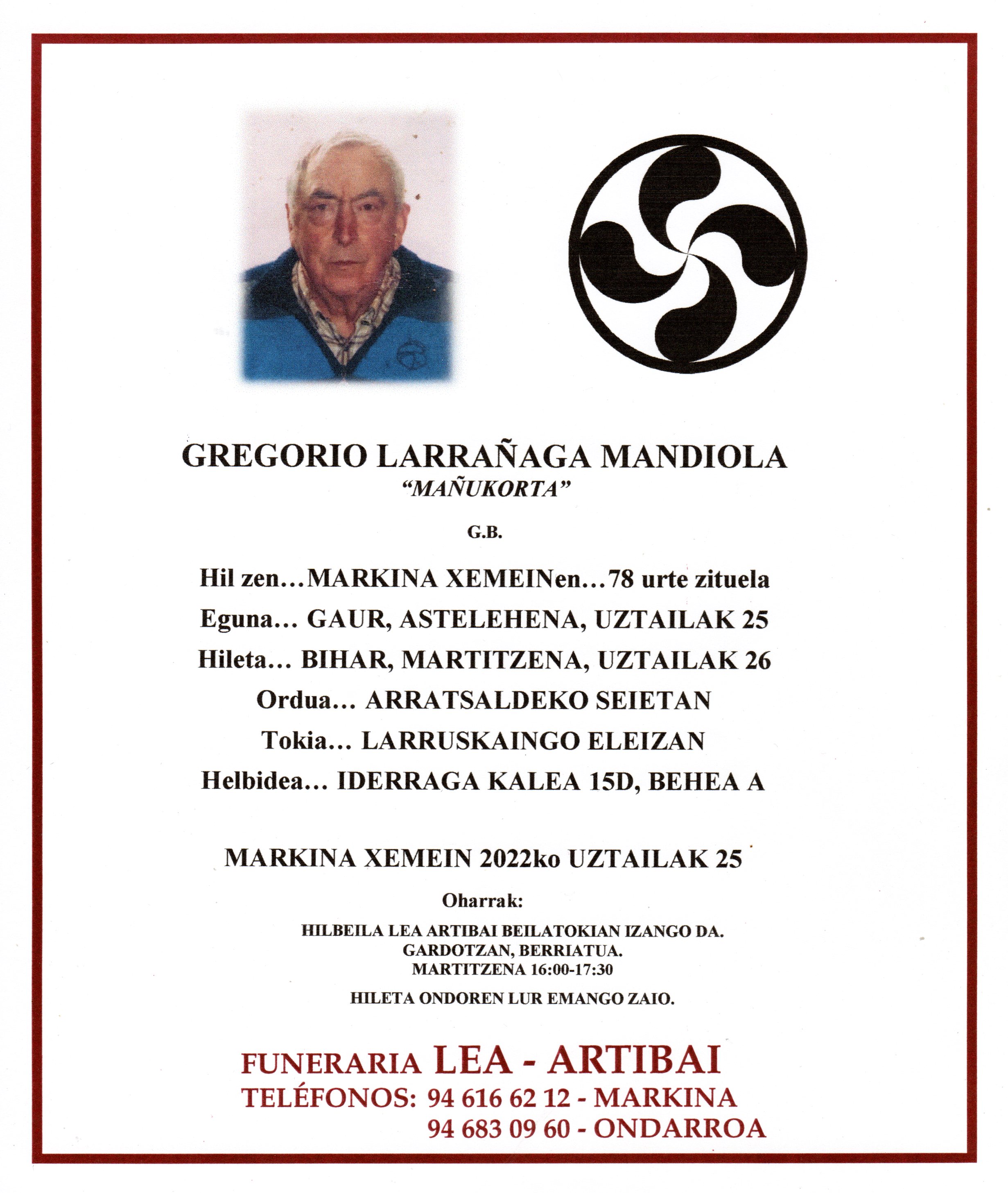 Gregorio Larrañaga Mandiola