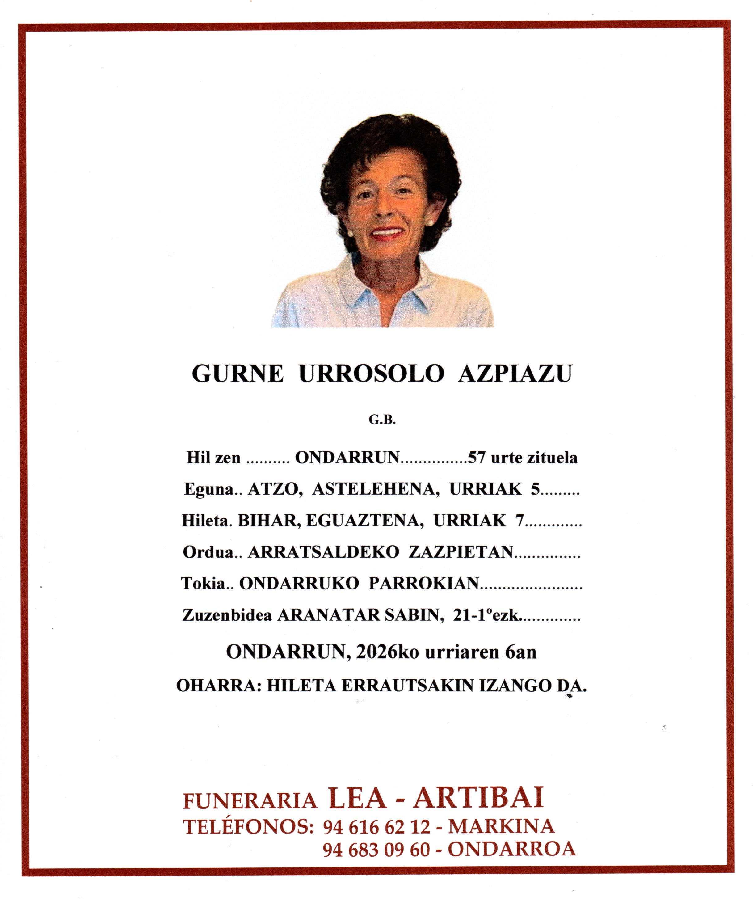Gurne Urrosolo Azpiazu