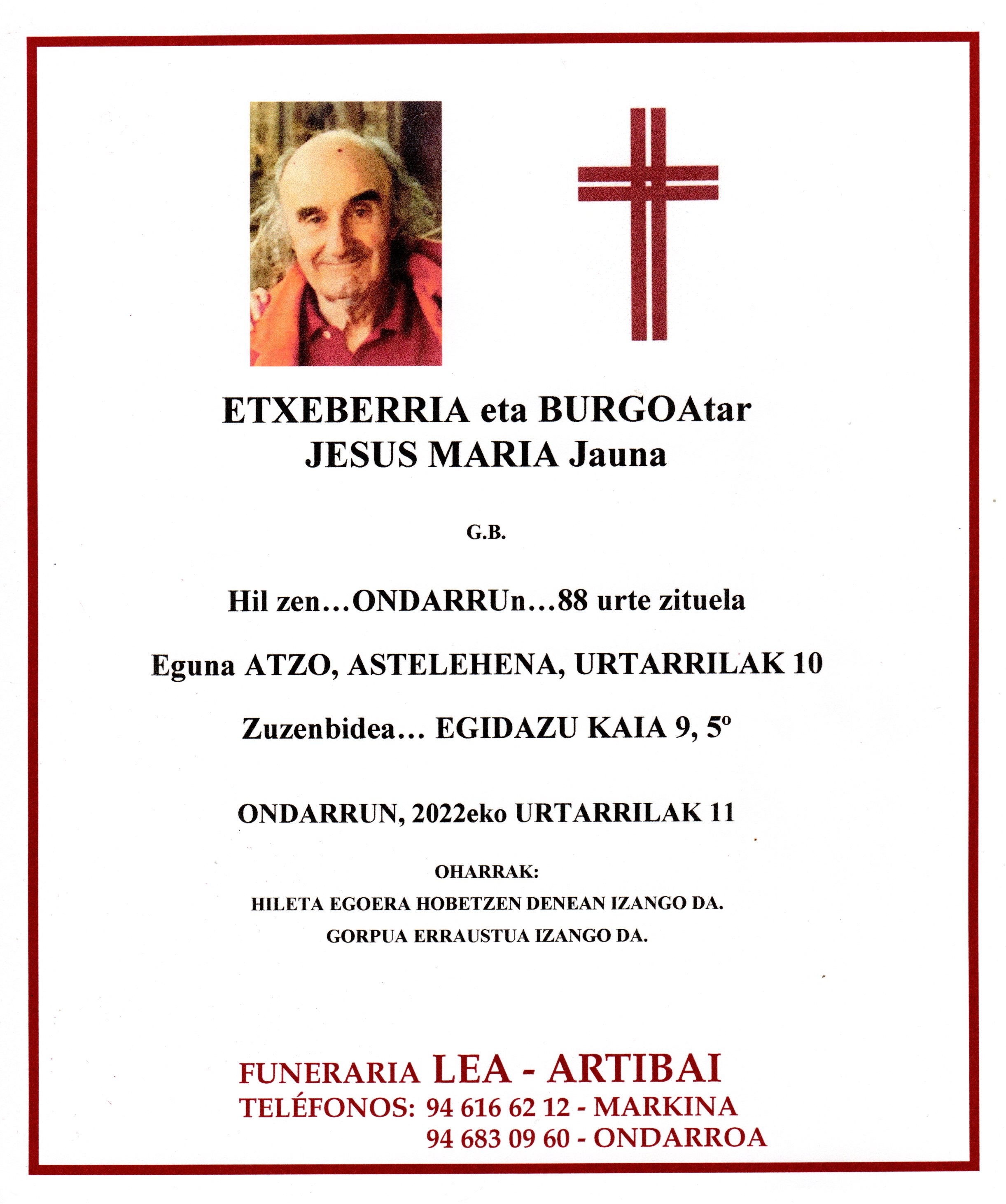 Jesus Mª Etxeberria Burgoa