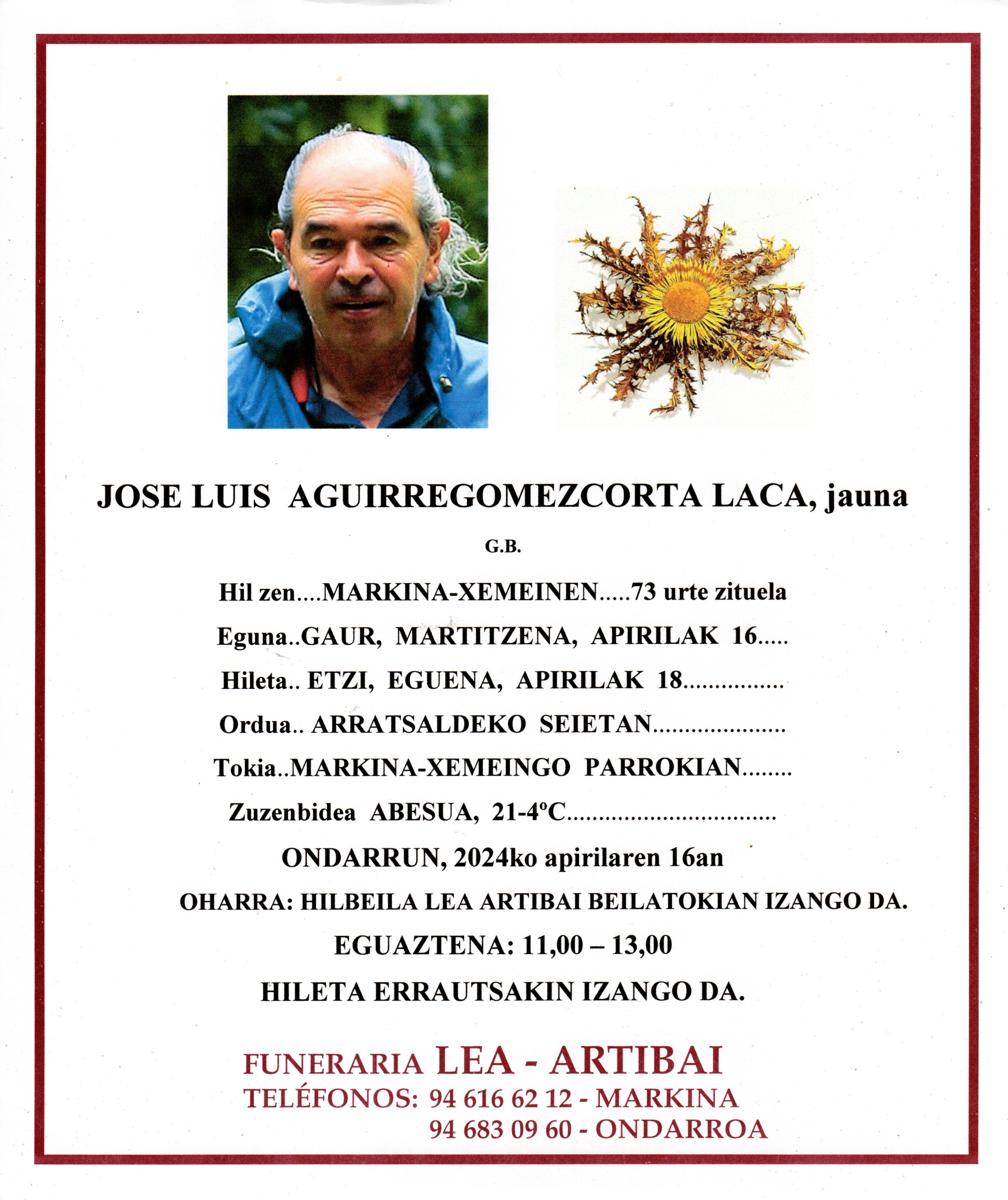 Jose Luis Aguirregomezcorta Laca