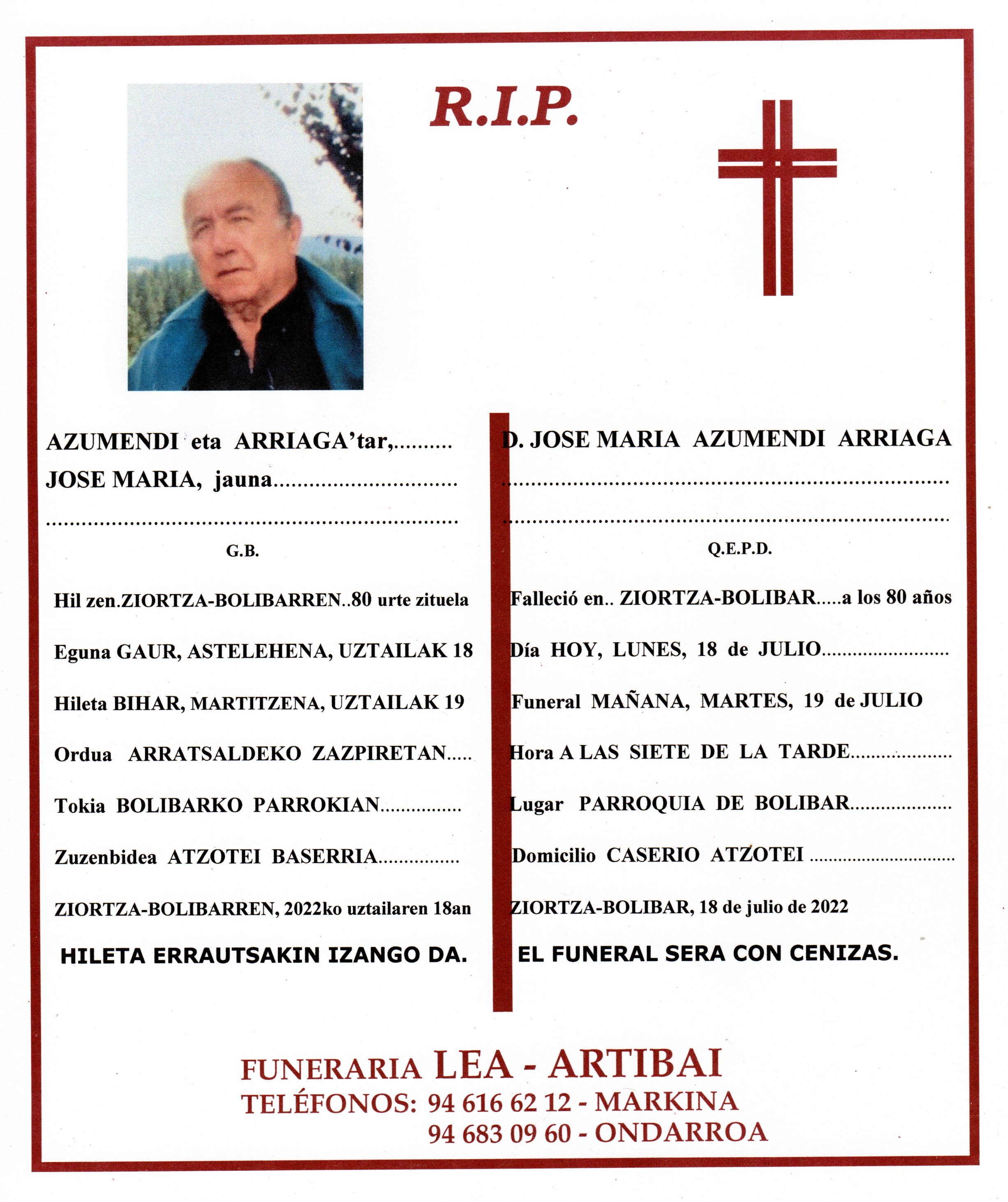 Jose Maria Azumendi Arriaga