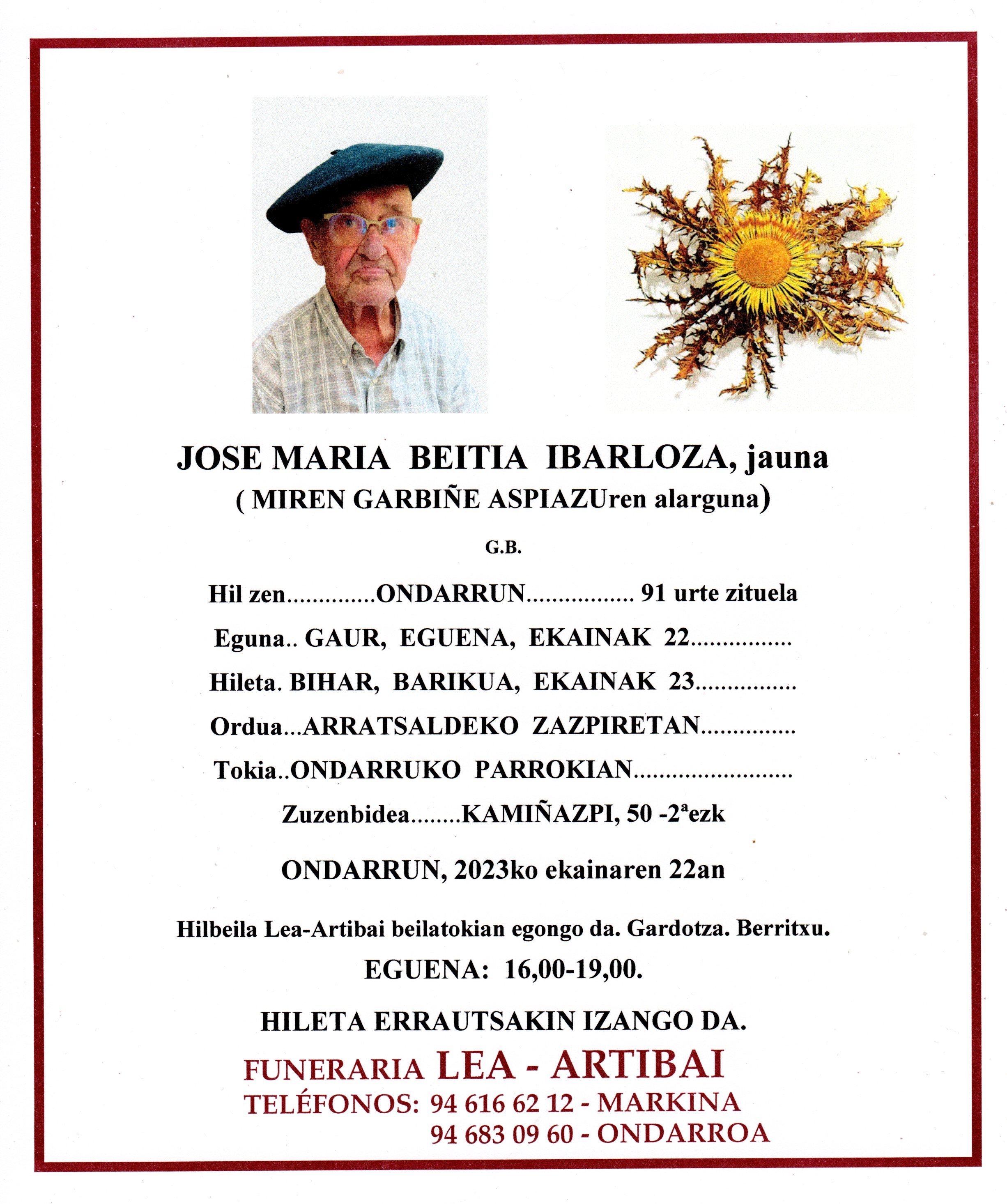 Jose Maria Beitia Ibarloza