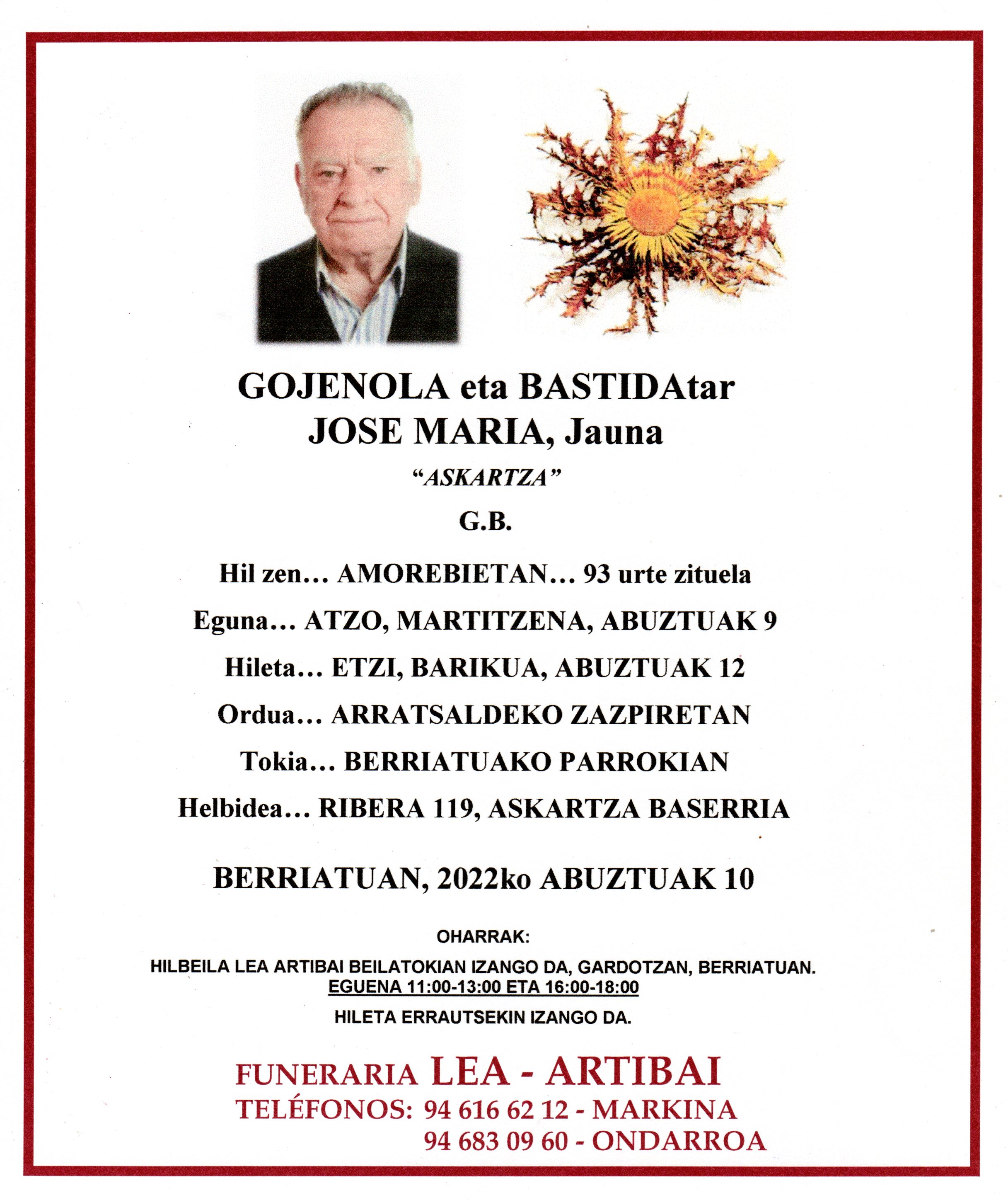 Jose Maria Gojenola Bastida