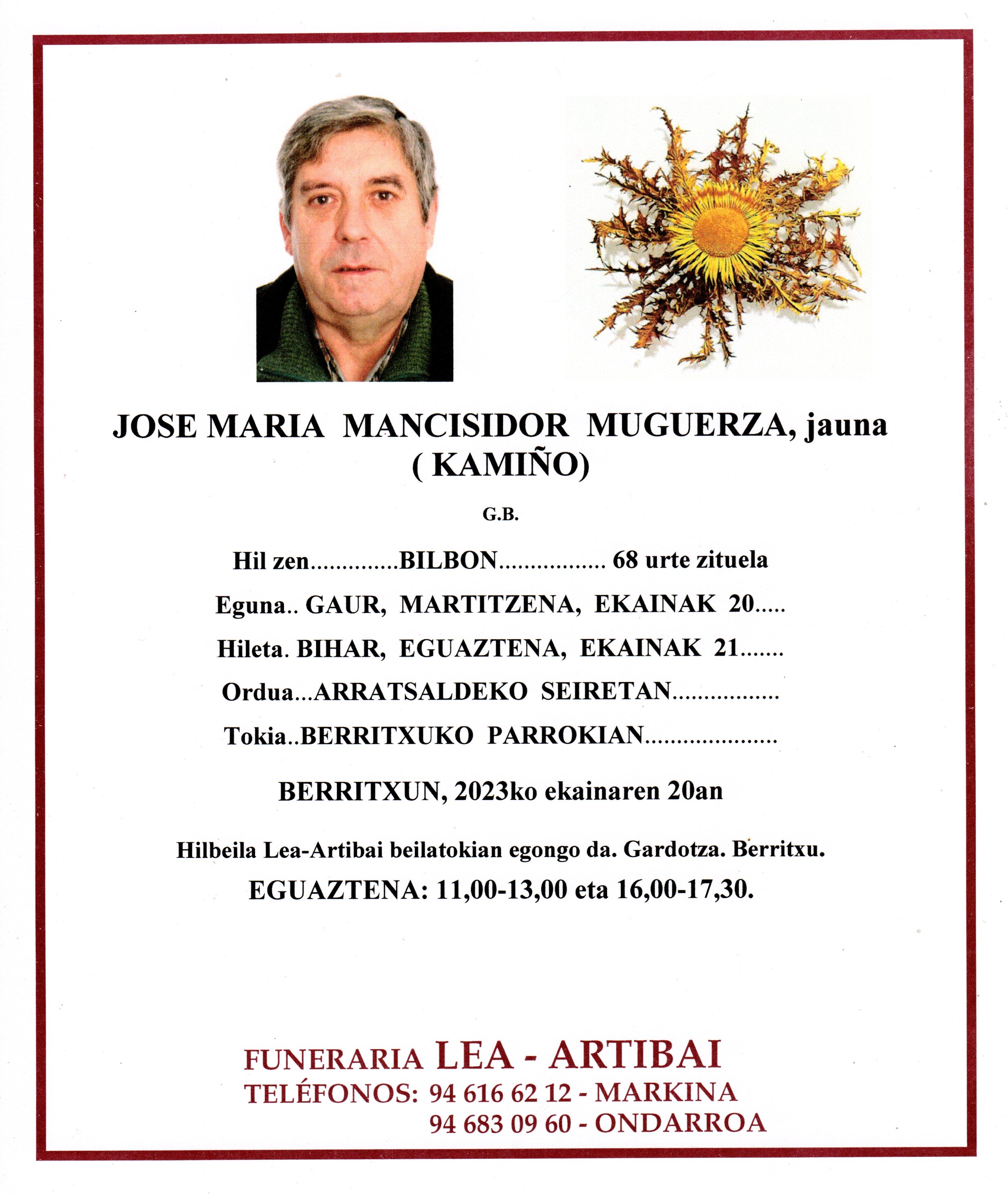 Jose Maria Mancisidor Muguerza