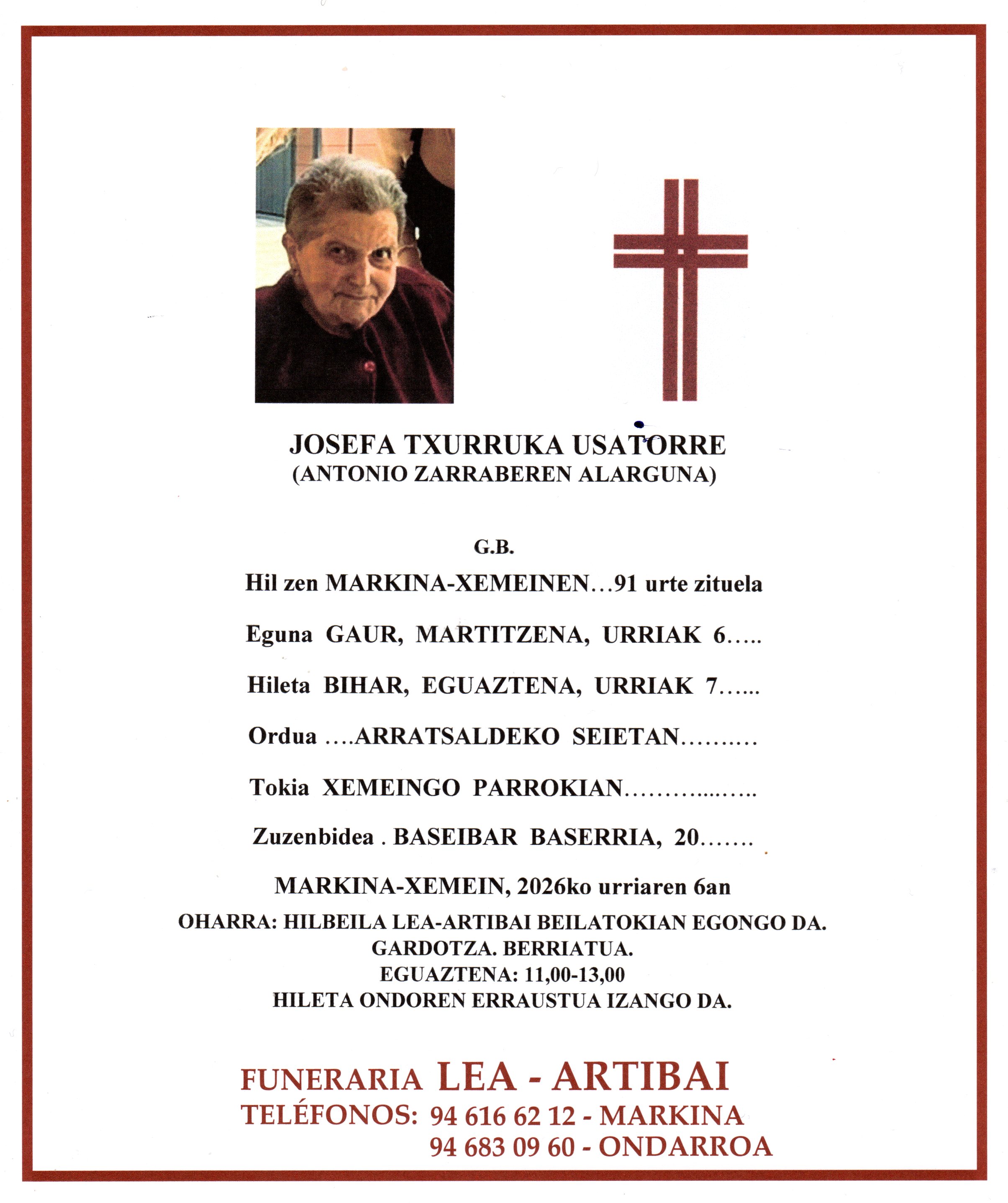 Josefa Txurruka Usatorre