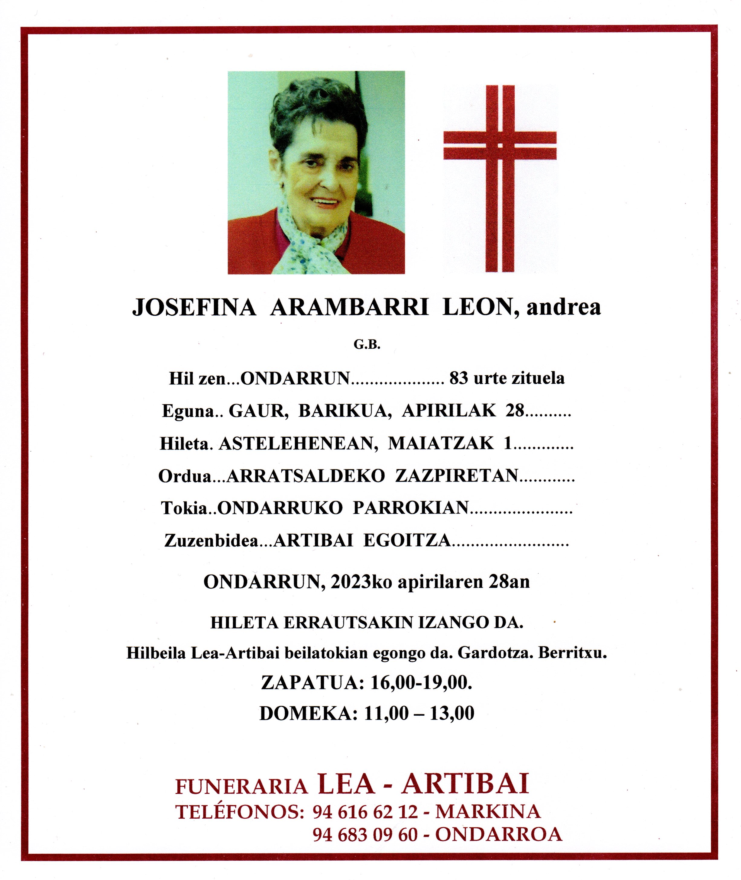 Josefina Arambarri Leon