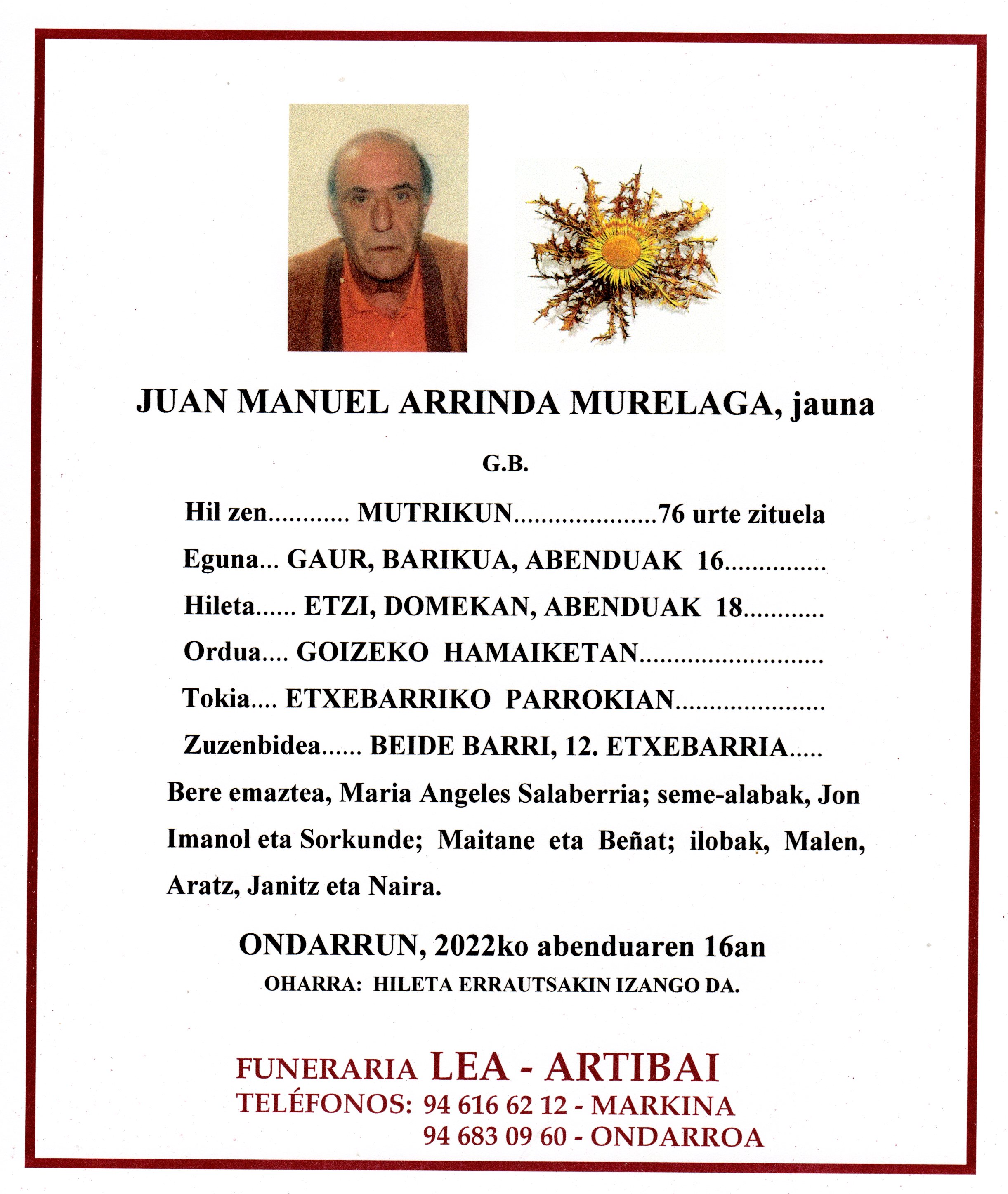 Juan Manuel Arrinda Murelaga