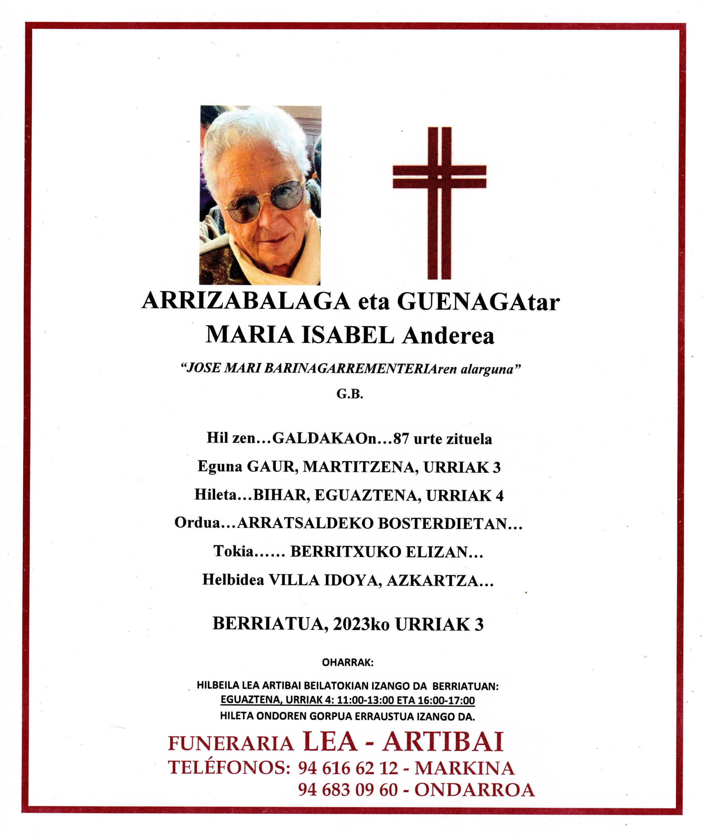 Maria Isabel Arrizabalaga Guenaga