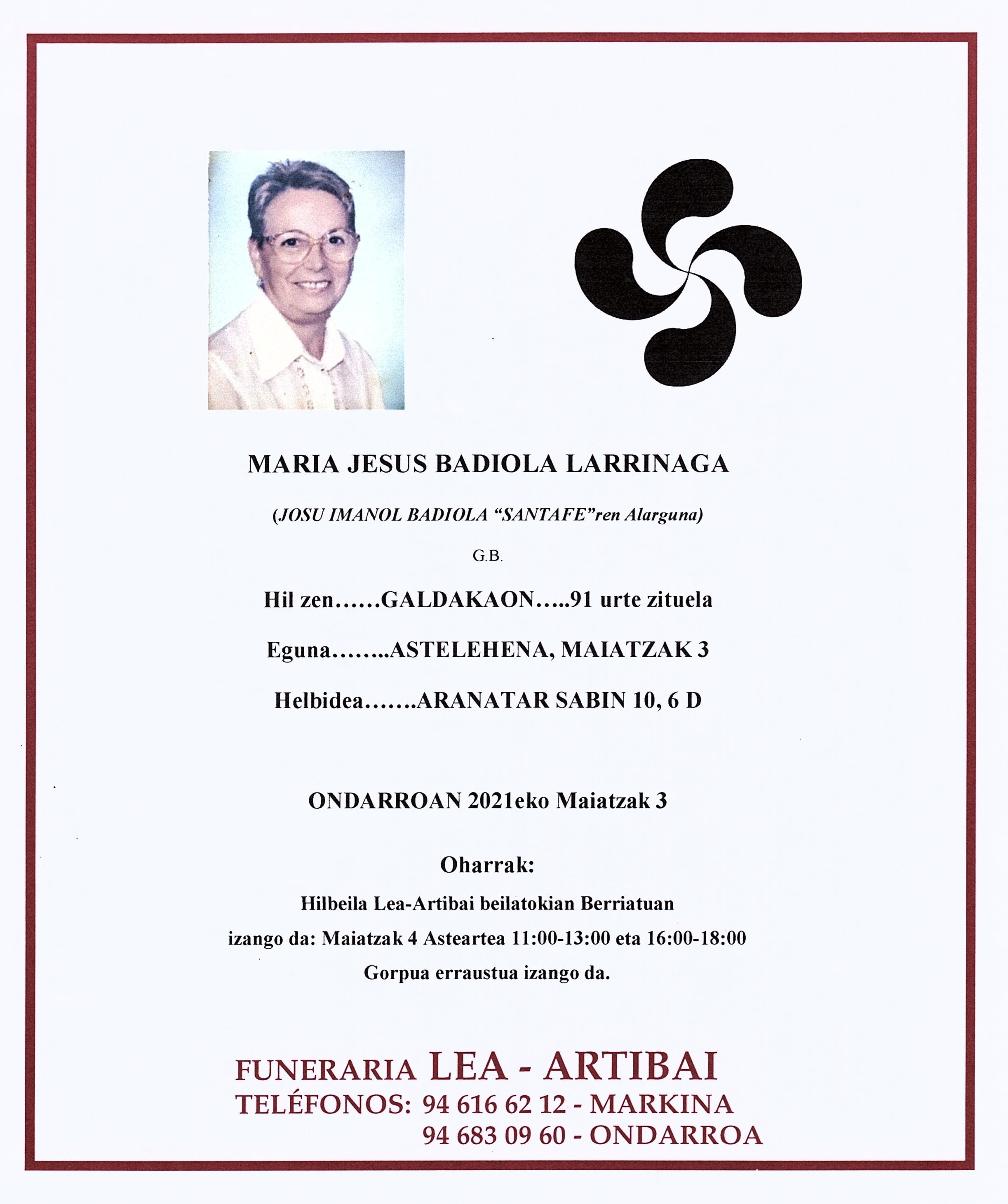 Maria Jesus Badiola Larrinaga