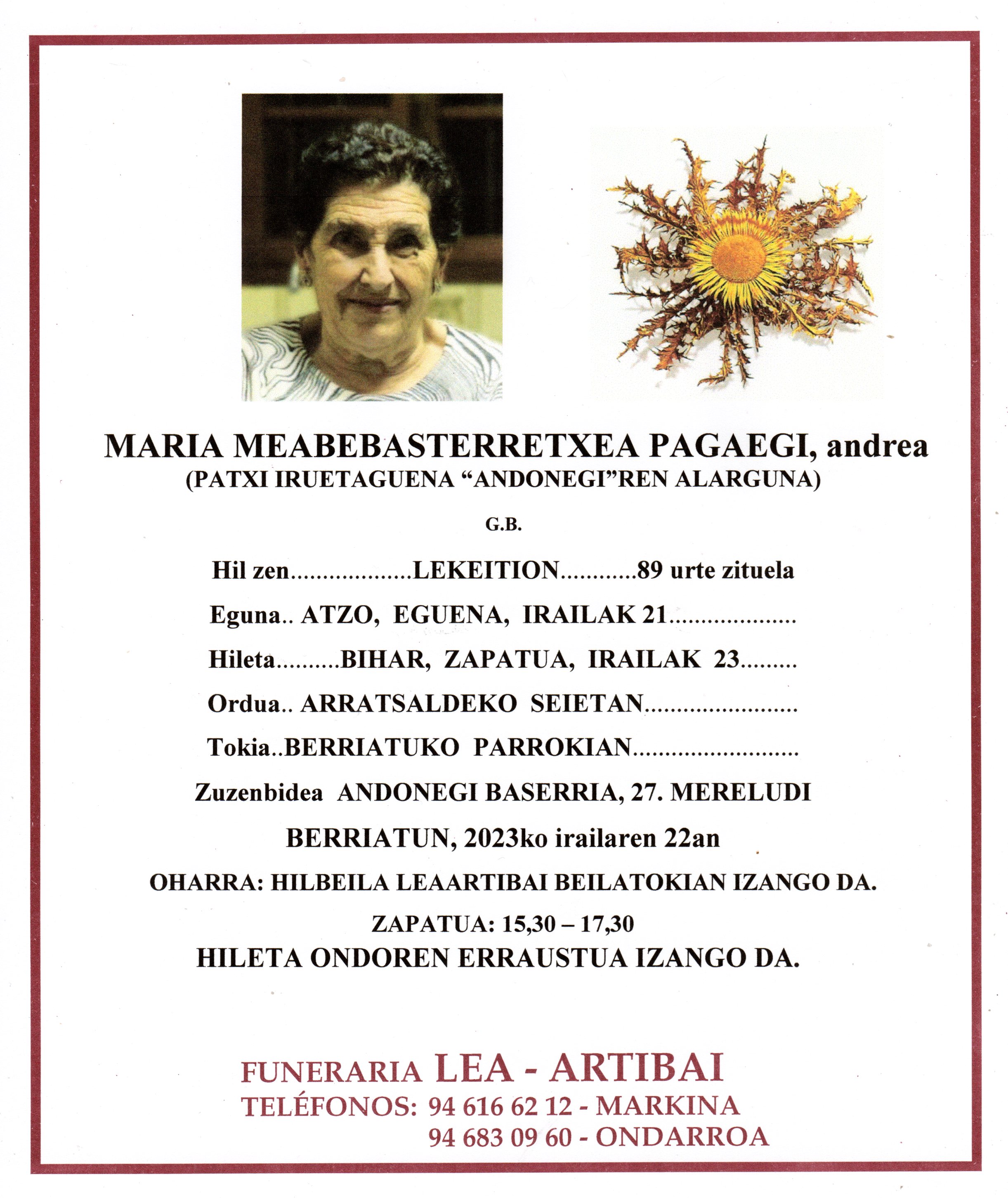 Maria Meabebasterretxea Pagaegi